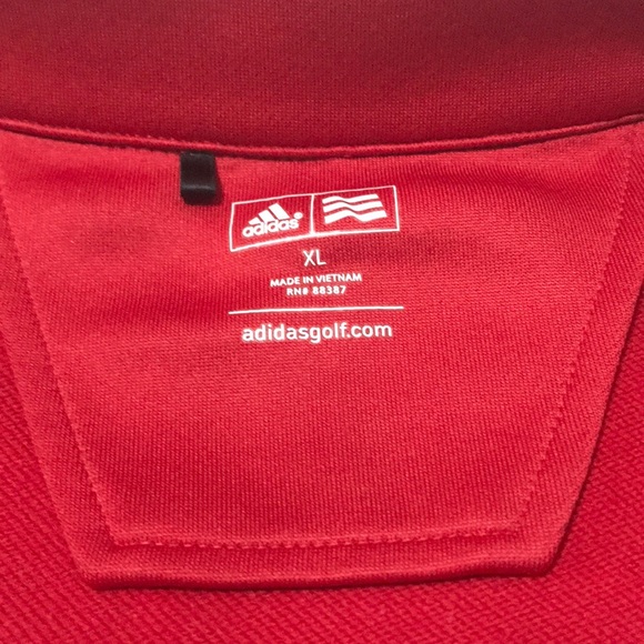 Adidas 1/4 Zip Golf Pullover - Red - Size XL - Picture 3 of 5